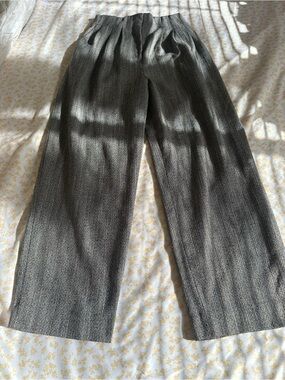 H&M Black and Gray Herringbone Dress Pants
